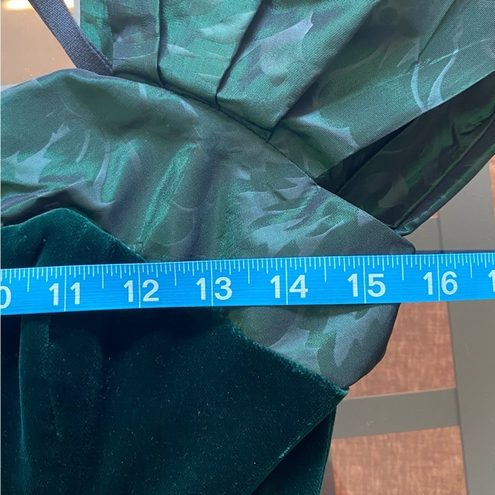 Vintage Laura Ashley Green Velvet Floral Taffeta Midi Dress Gown 8 - Picture 13 of 16